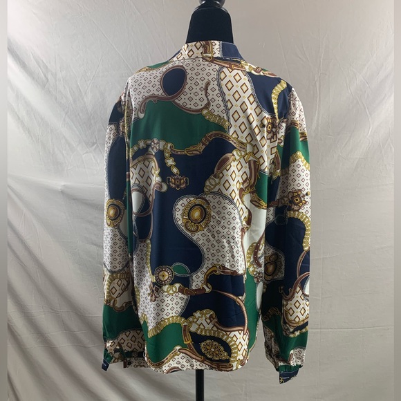 Chain Print Button Down Blouse - Picture 7 of 7